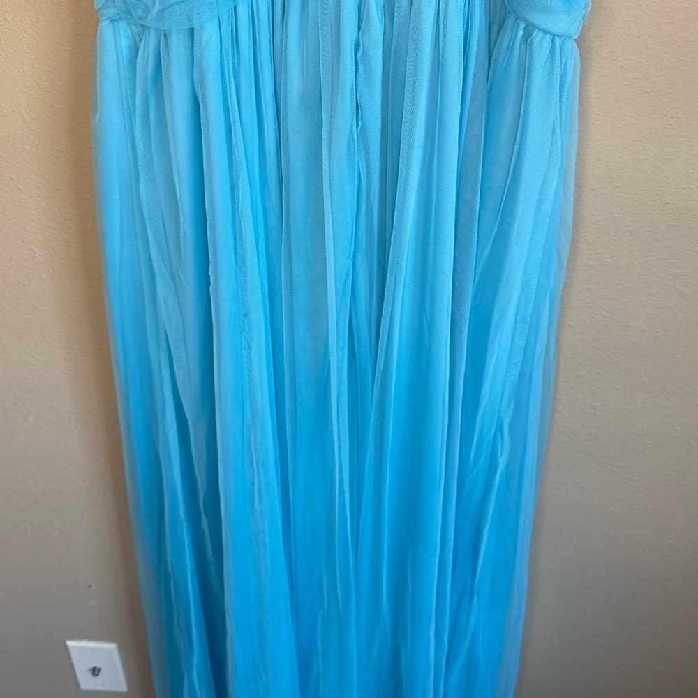 Blue Ruched One-Shoulder Gown​ - Picture 8 of 8
